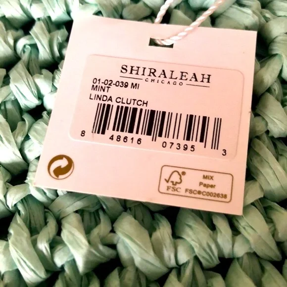 NWOT Shiraleah Linda ladies Clutch in a lovely soft sea foam green woven fabric. - Picture 7 of 8